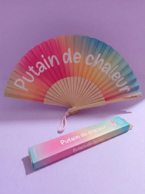 Éventail Arc-en-ciel "Putain de Chaleur"