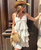 Robe Liza Courte Blanche à Volants
