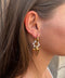 Boucles d'Oreilles Créole Dorée – Perles & Pendentif Cœur Bombé