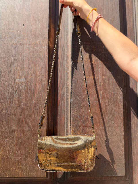 Sac Bobi S Cuir Métalisé Doré & Cuivré