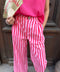 Pantalon Albane Rayée Rose & Rouge
