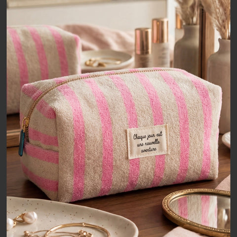 Trousse "Chaque jour" Rose & Écru