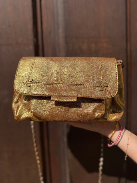 Sac Lulu M Cuir Métallisé Bronze