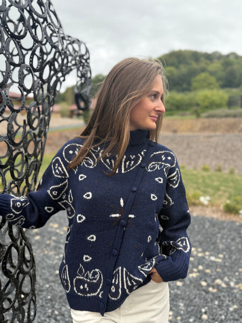 Cardigan Lisa Bandana Bleu