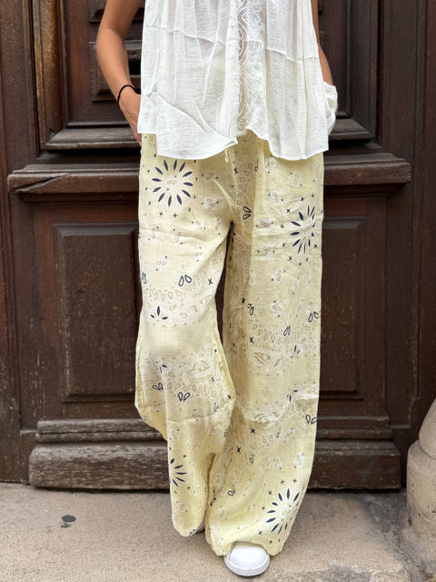 Pantalon Bandana Lina Jaune