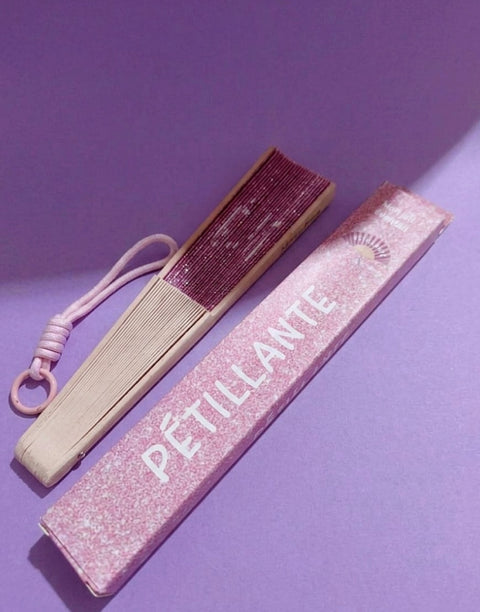 Éventail Pailleté Rose "Pétillante"