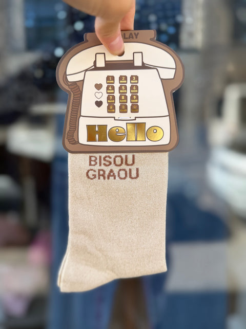 Chaussettes Paillettes "Bisou Graou"