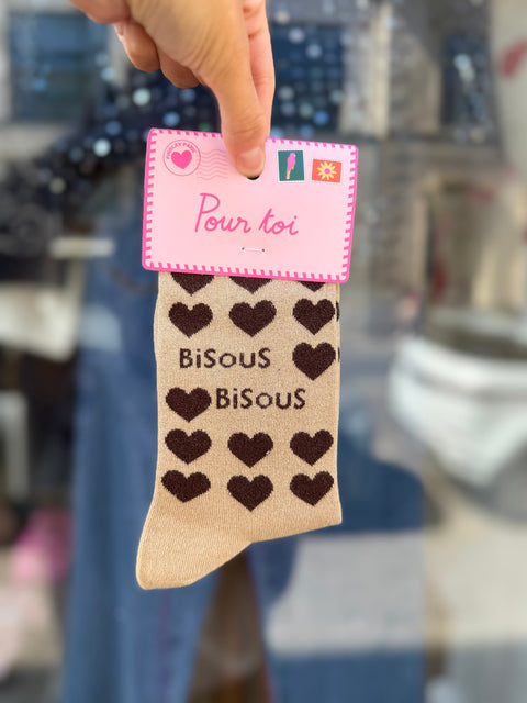 Chaussettes Paillettes "Bisous Bisous"