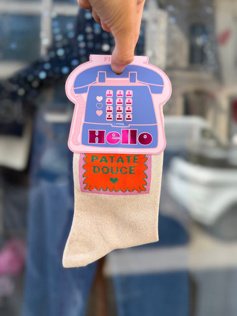 Chaussettes Paillettes "Patate Douce"