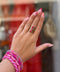Bague Large Striée Dorée – Trio Pierres Fuchsia