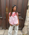 Blouse Laura Sans Manches Brodée Rouge & Rose