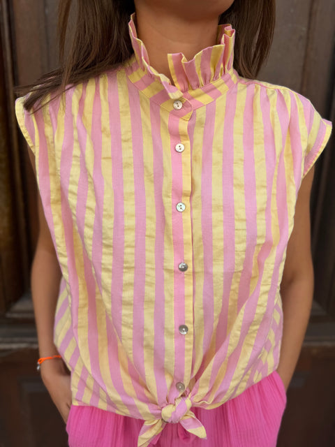 Chemise Rayée Lucia Rose et Jaune