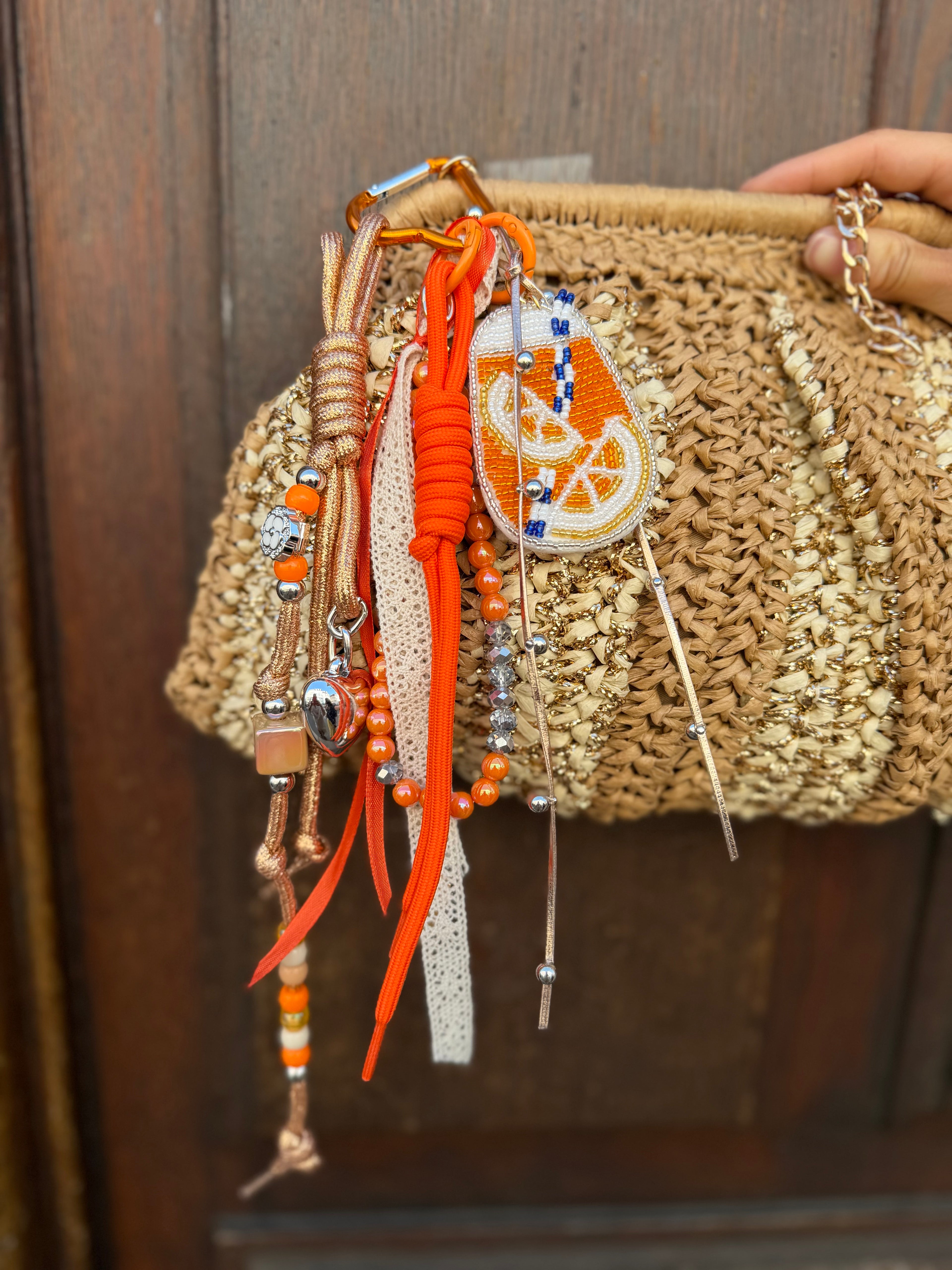 Bijoux de Sac Agrumes Brodé