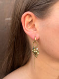 Boucles d'Oreilles Créole Dorée – Pendentif Cœur & Perles
