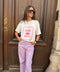 T-Shirt Maria Oversize Écru "Bisou Bella"