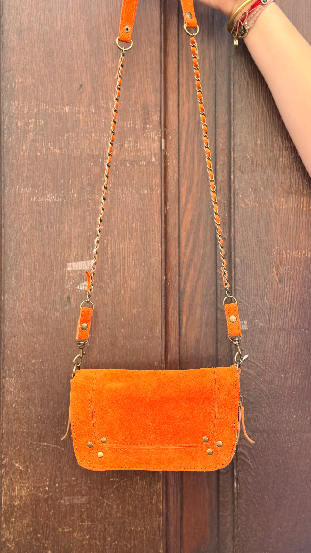 Sac Bobi S Suédine Orange Brique