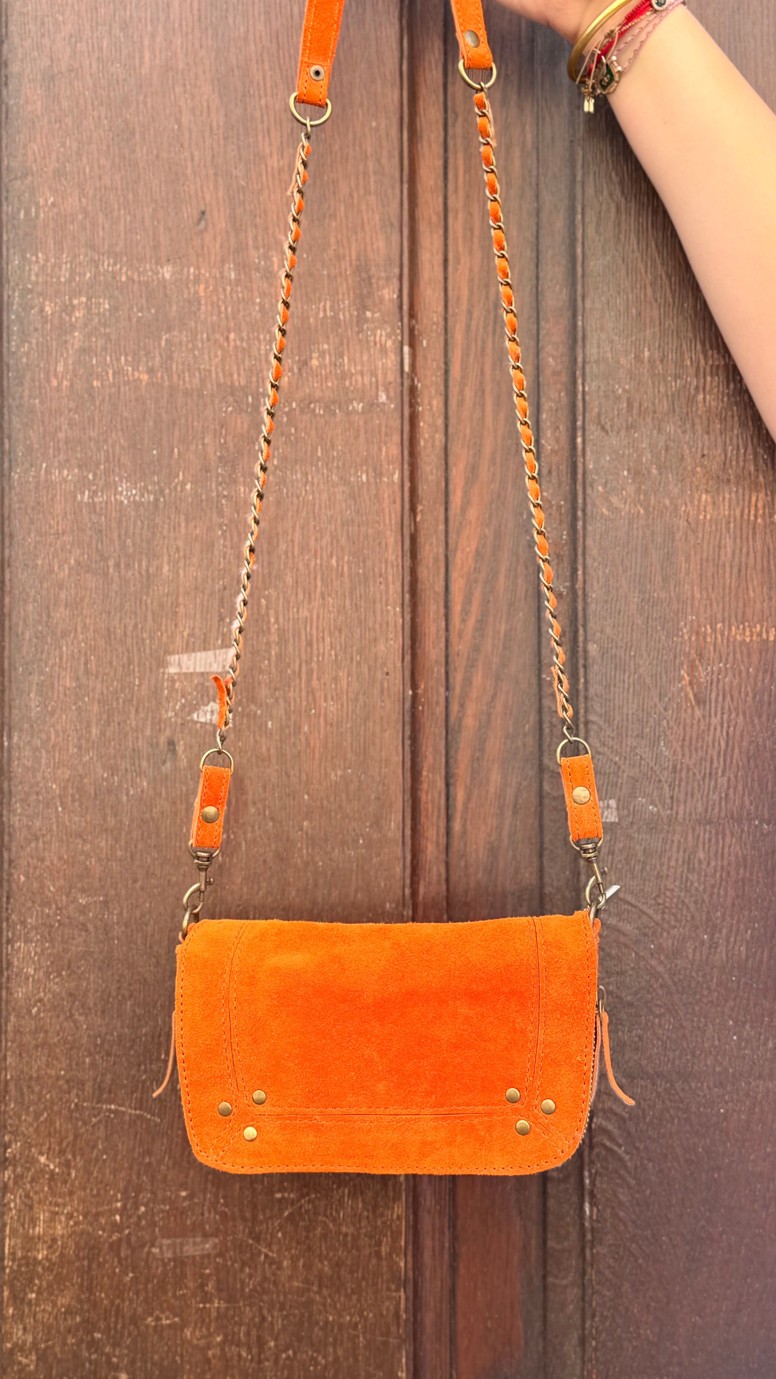 Sac Bobi S Suédine Orange Brique