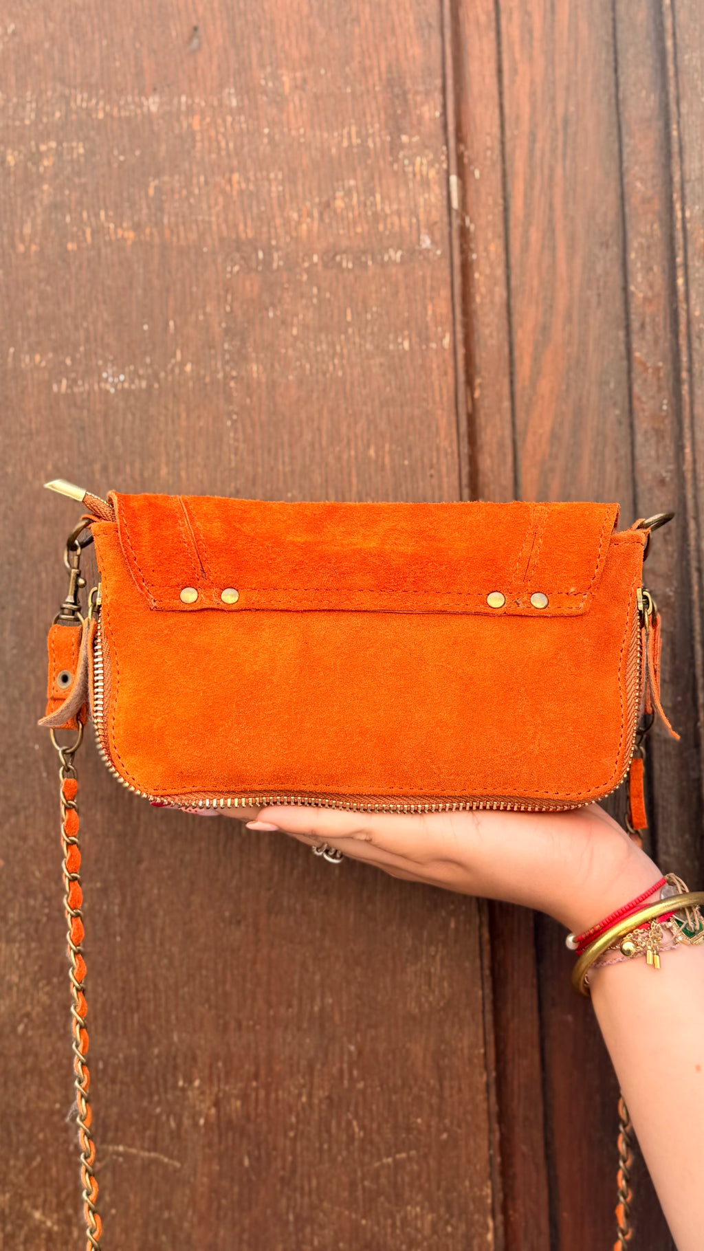 Sac Bobi S Suédine Orange Brique