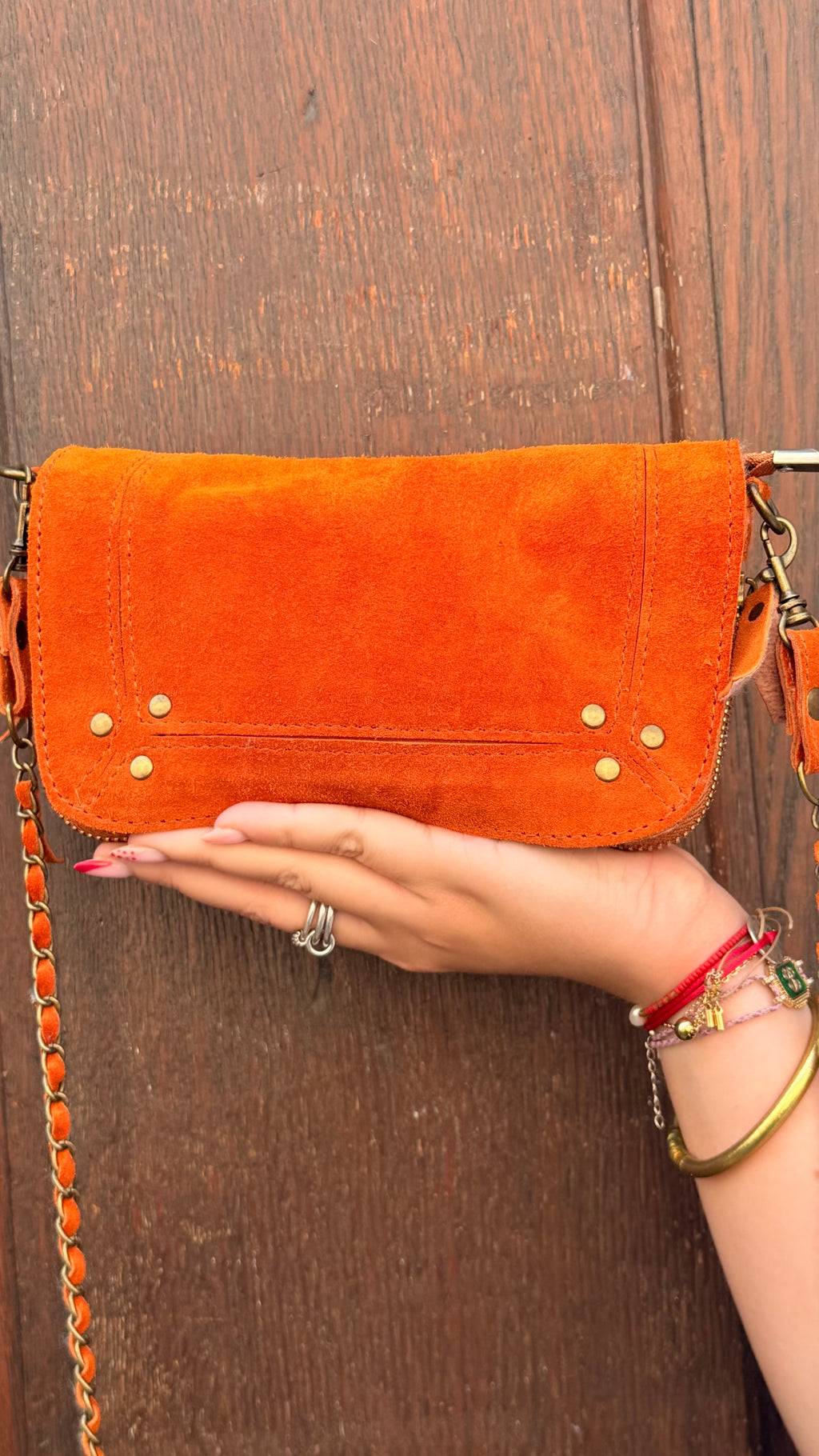 Sac Bobi S Suédine Orange Brique