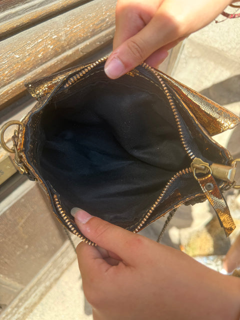Sac Bobi S Cuir Métalisé Doré & Cuivré