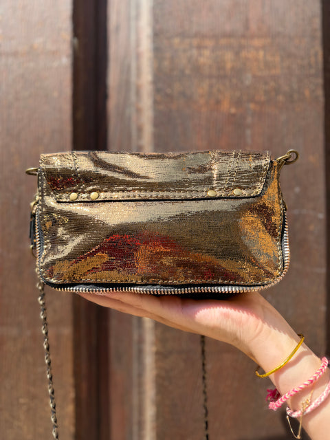 Sac Bobi S Cuir Métalisé Doré & Cuivré