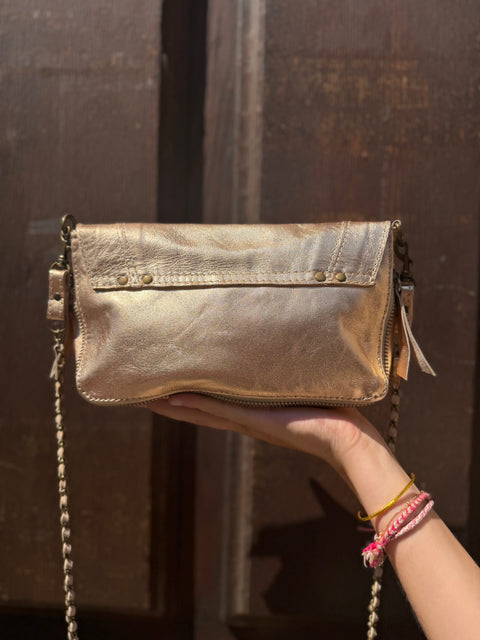 Sac Bobi M Cuir Doré Lisse