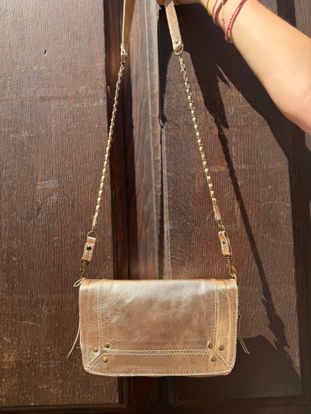 Sac Bobi M Cuir Doré Lisse