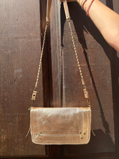 Sac Bobi M Cuir Doré Lisse