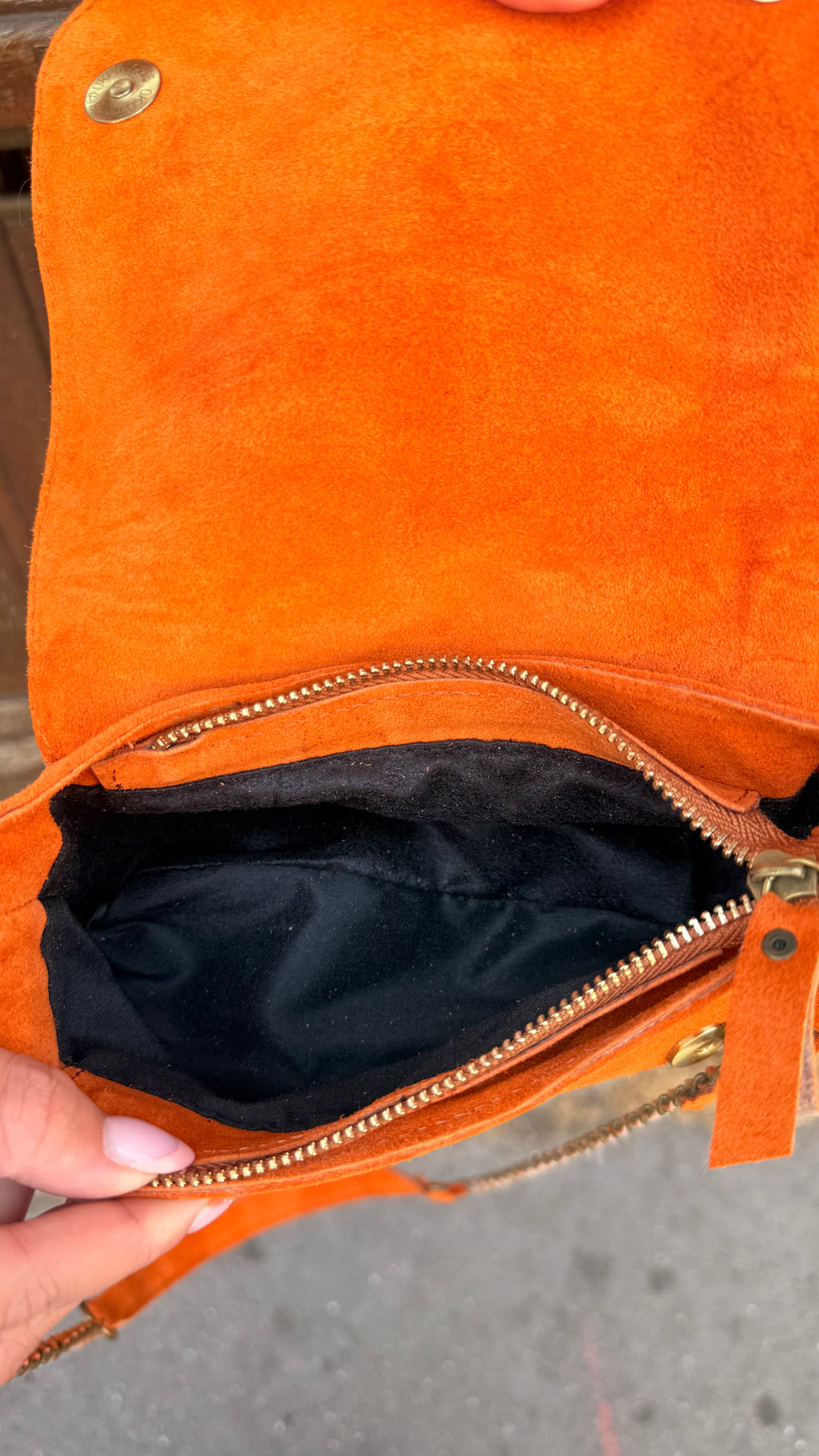 Sac Bobi S Suédine Orange Brique