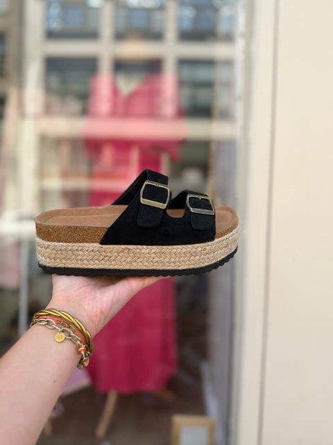 Sandales Garance Daim Noires
