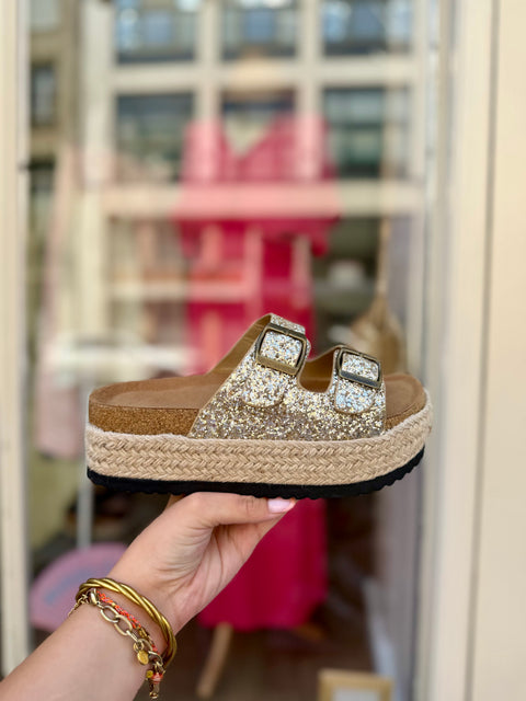 Sandales Garance Paillettes Dorées
