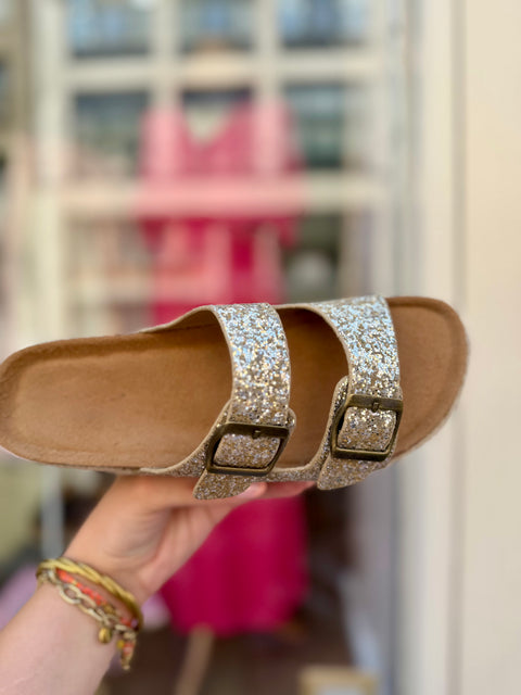Sandales Garance Paillettes Dorées