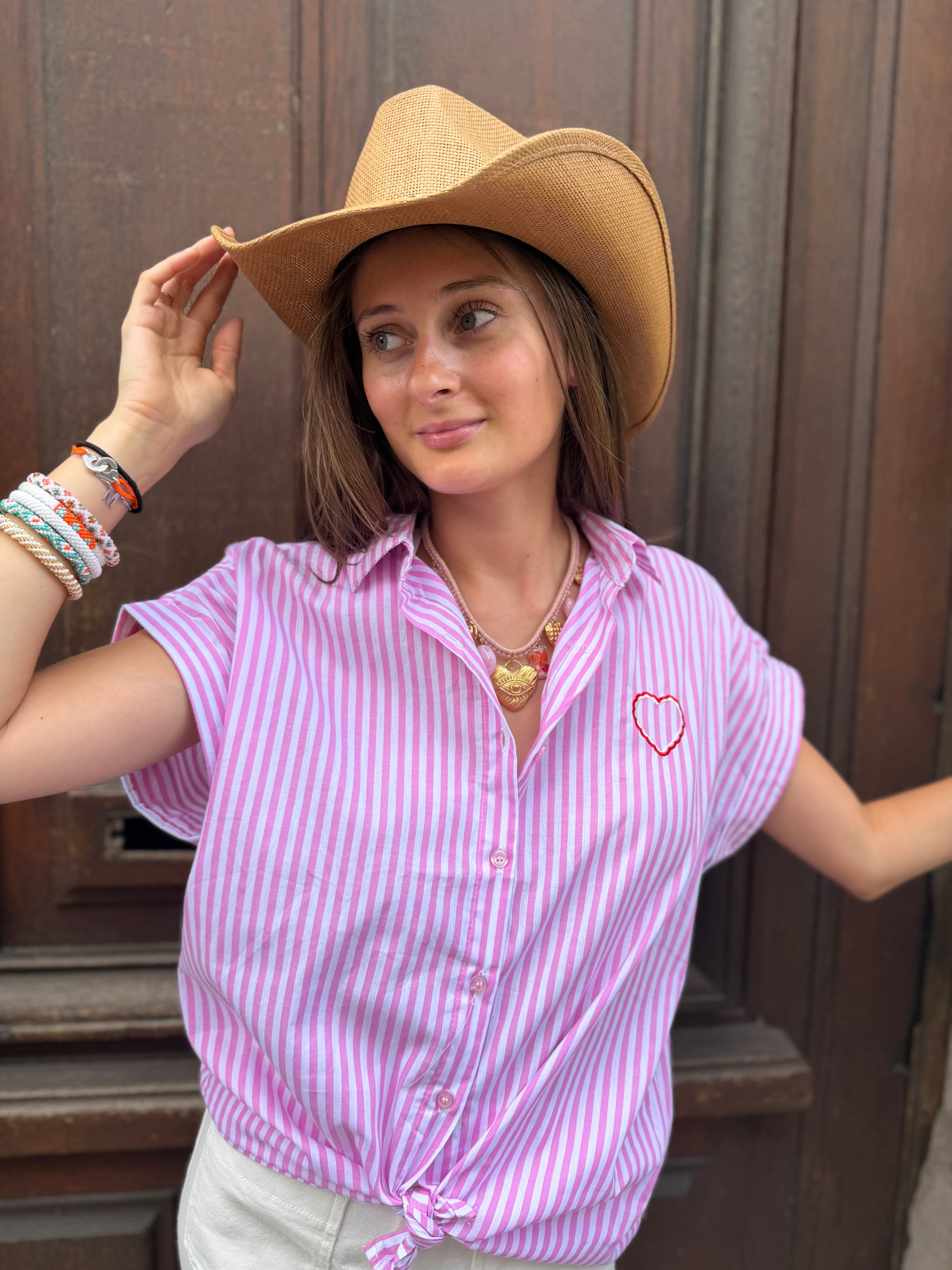 Chemise Lova Rayée Rose
