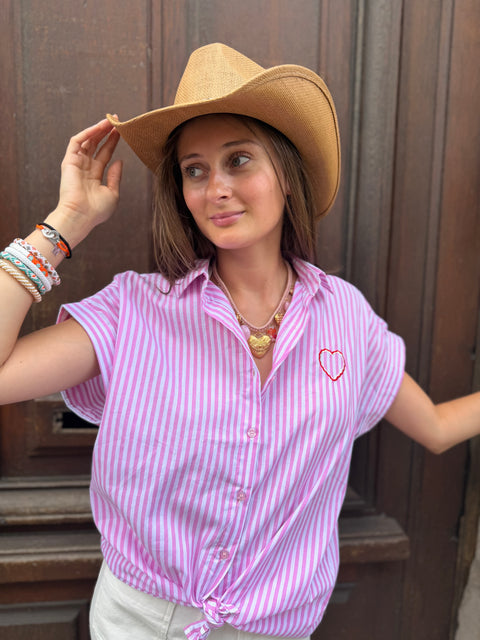 Chemise Lova Rayée Rose