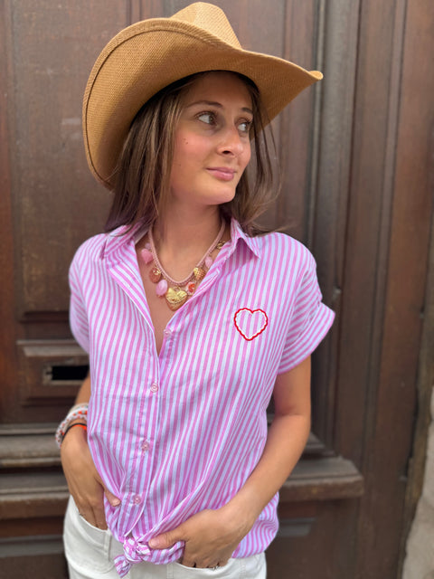 Chemise Lova Rayée Rose