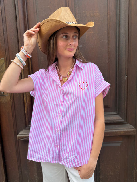 Chemise Lova Rayée Rose
