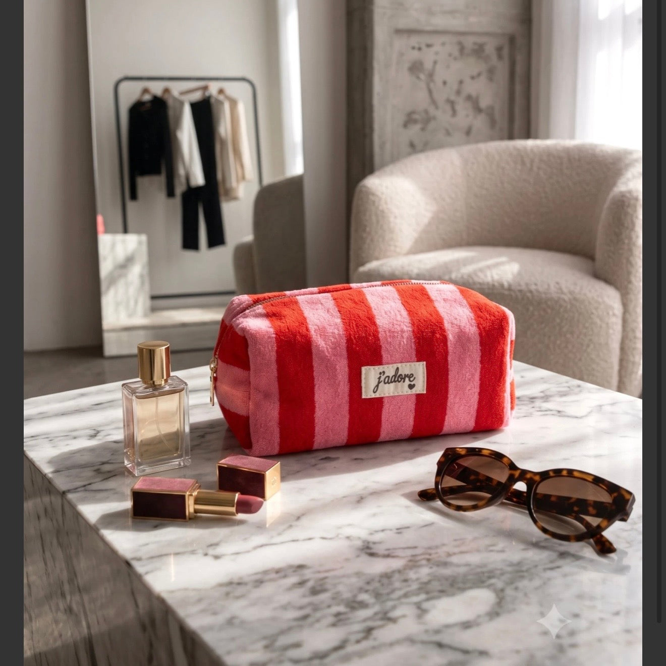 Trousse "J'adore" Rose & Rouge