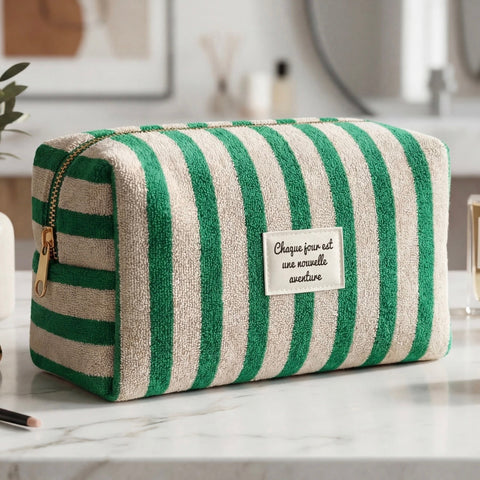Trousse "Chaque jour" Verte & Écru
