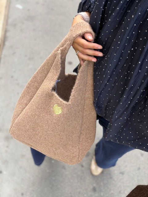 Nina Braided Gold Straw Pouch Bag