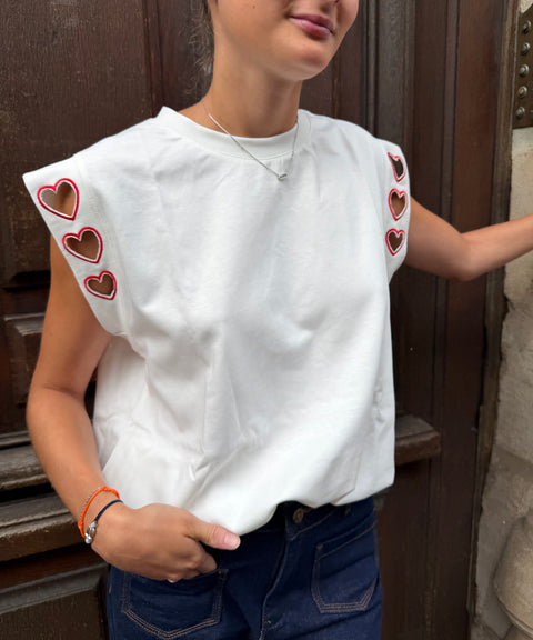 Top Coeur Léana Blanc