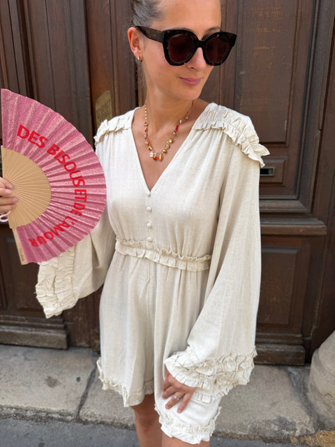Combinaison Short Nora Écru